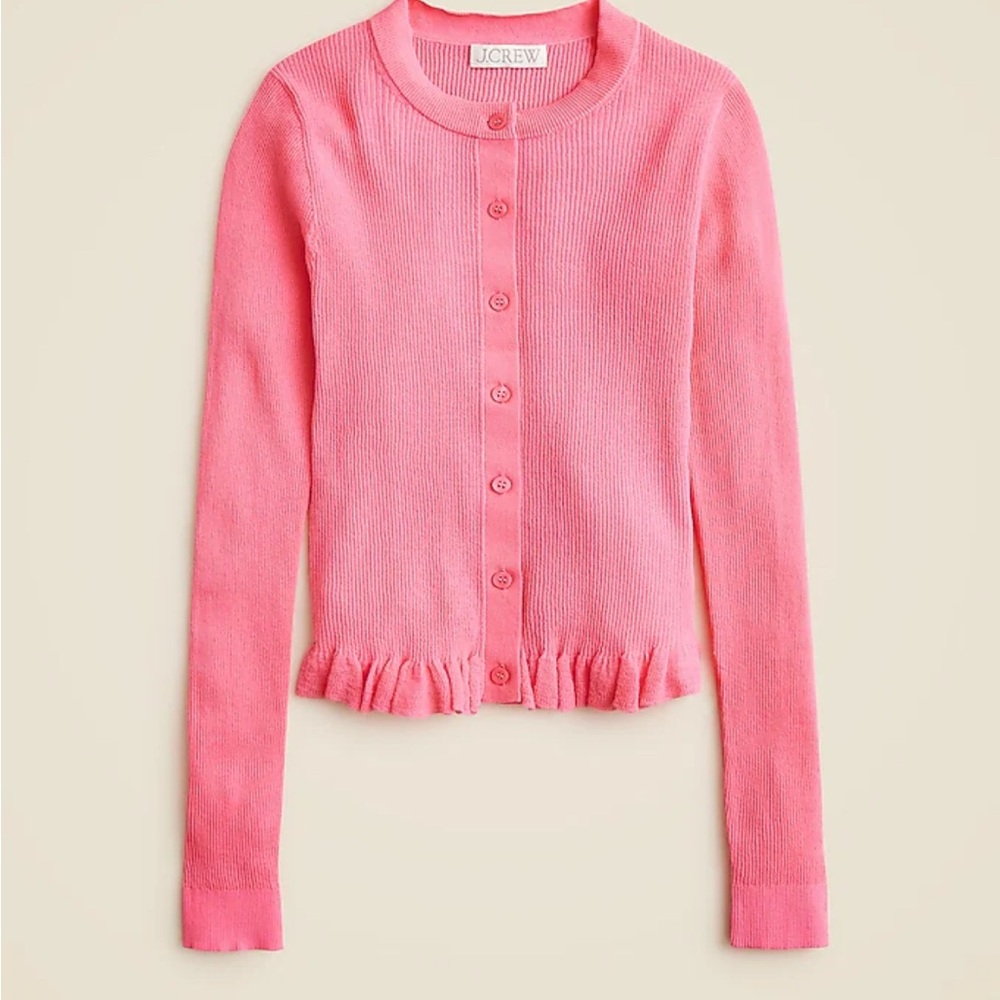 J.Crew Vibrant Pink Button-Up Cardigan